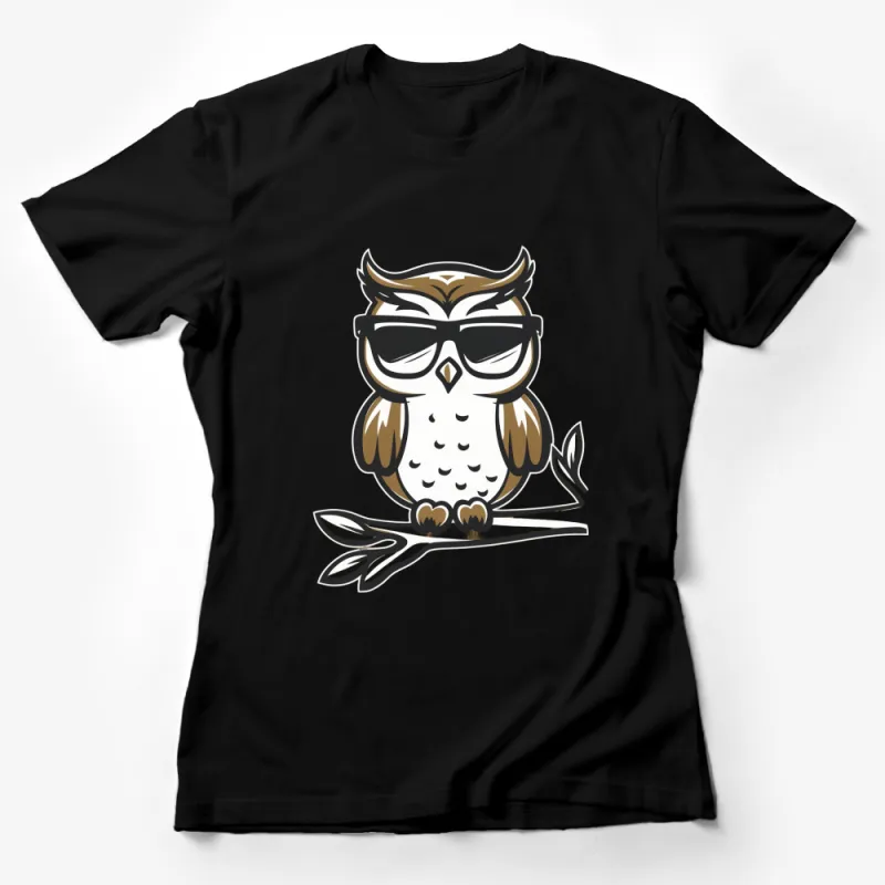 Cool Owl T-Shirt With Sunglasses, Hipster Owl Graphic Tee For Men and Women Female T-Shirt