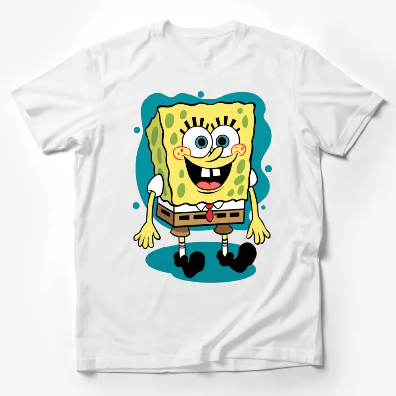 SpongeBob SquarePants T-Shirt, Kids Cartoon Character Tee, Funny Bikini Bottom Shirt, Yellow Sponge Graphic Top, Unisex Male T-Shirt