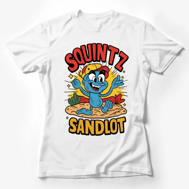 Vintage Cartoon Character T-Shirt, Squintz Sandlot Retro Graphic Tee, Unisex Adult and Kids Sizes Female T-Shirt