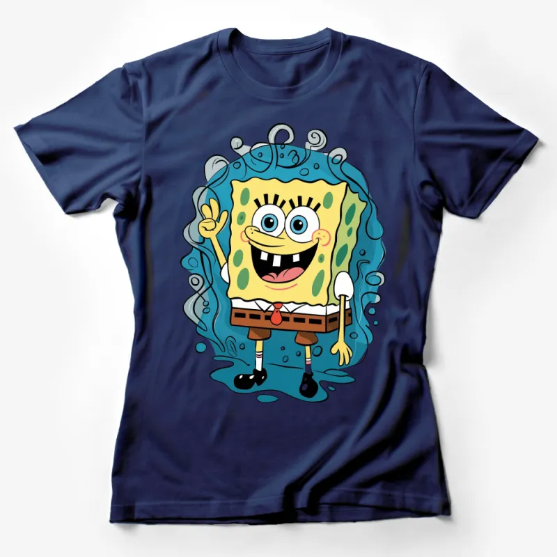 SpongeBob SquarePants T-Shirt, Funny Cartoon Character Tee, Kids and Adult Sizes Female T-Shirt