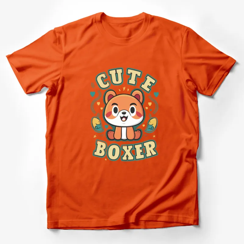 Cute Boxer Dog Cartoon Kids T-Shirt, Colorful Puppy Design, Adorable Animal Graphic Tee Male T-Shirt