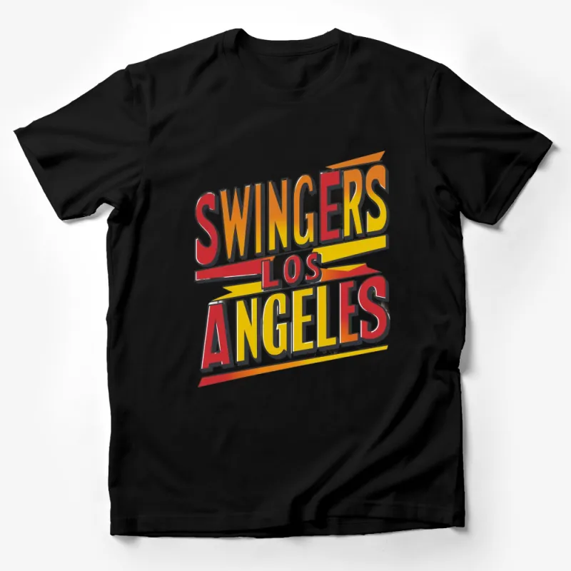 Swingers Los Angeles Retro Style T-Shirt - Vintage Font Graphic Tee, Unisex Casual Shirt Male T-Shirt