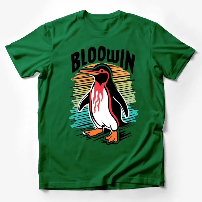 Colorful Penguin Graphic T-Shirt, Bold Pop Art Style, Unisex Tee for All Ages Male T-Shirt