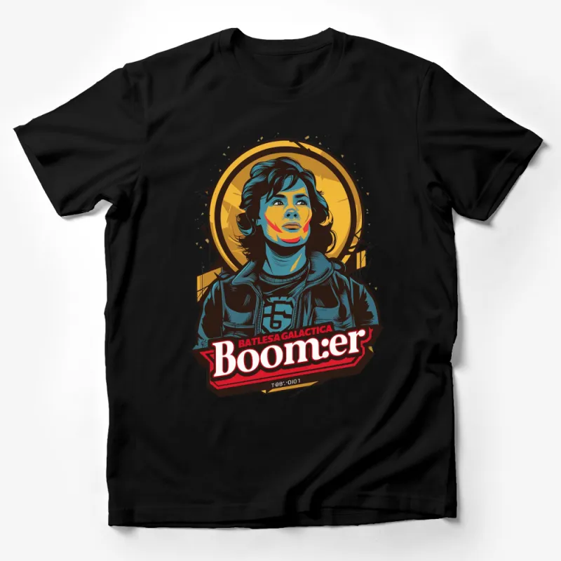 Battlestar Galactica Boomer Graphic T-Shirt, Vintage Sci-Fi Series Fan Apparel Male T-Shirt