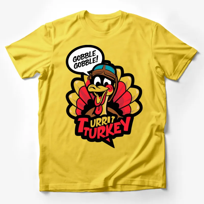 Funny Thanksgiving T-Shirt Urrit Turkey - Cartoon Turkey Design, Unisex Tee for Fall Festivities Male T-Shirt