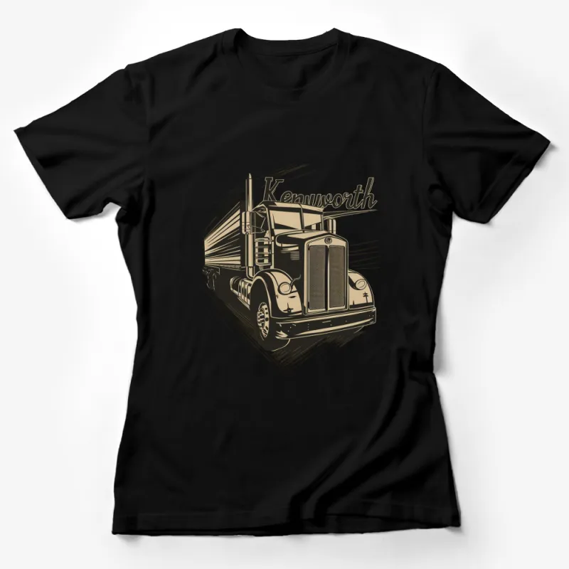 Vintage Kenworth Truck Graphic T-Shirt, Classic Semi Truck Design, Truck Lover Gift, Cool Truck Art Female T-Shirt