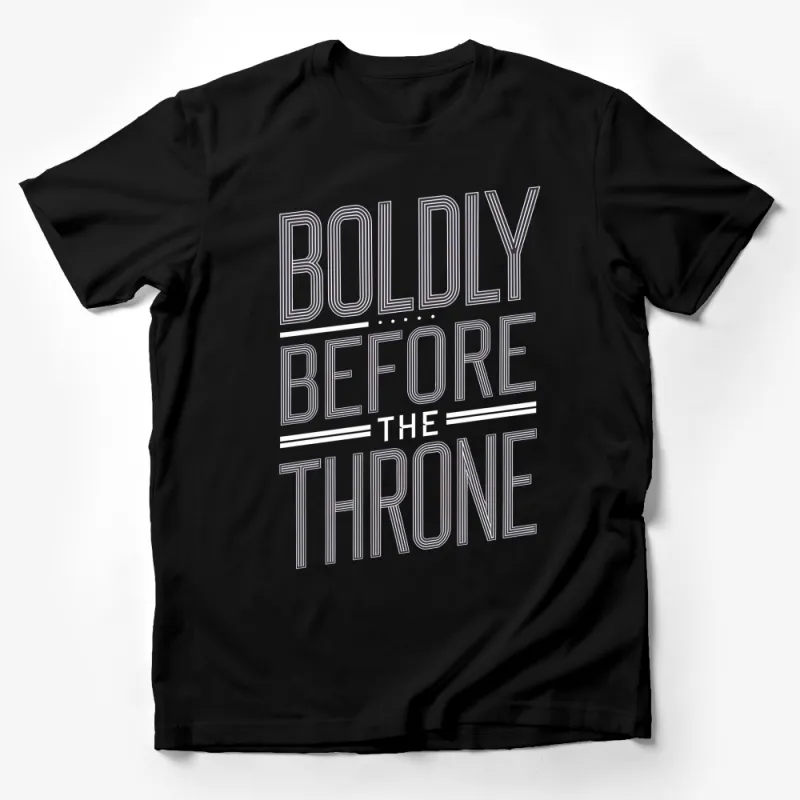 Boldly Before The Throne Graphic T-Shirt, Inspirational Quote Tee, Modern Christian Apparel Male T-Shirt