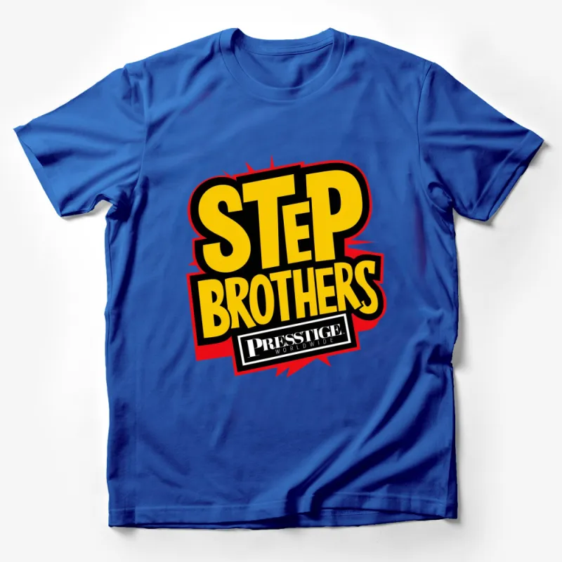 Step Brothers Prestige Worldwide Logo T-Shirt, Bold Graphic Tee, Movie Fan Apparel Male T-Shirt