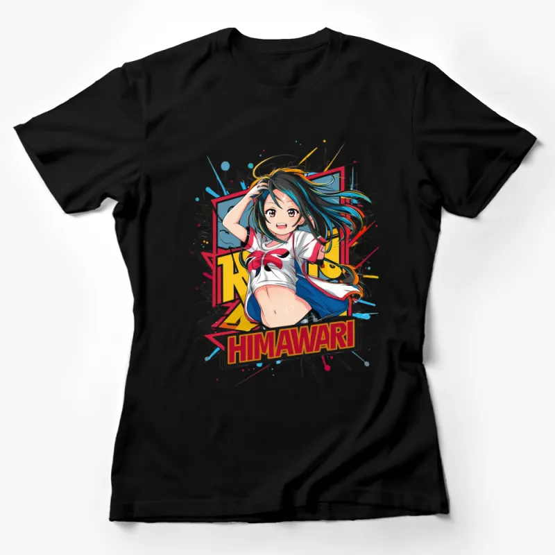 Trendy Anime Girl T-Shirt, Vibrant Manga Character Tee, Colorful Himawari Graphic Shirt for All Ages Female T-Shirt