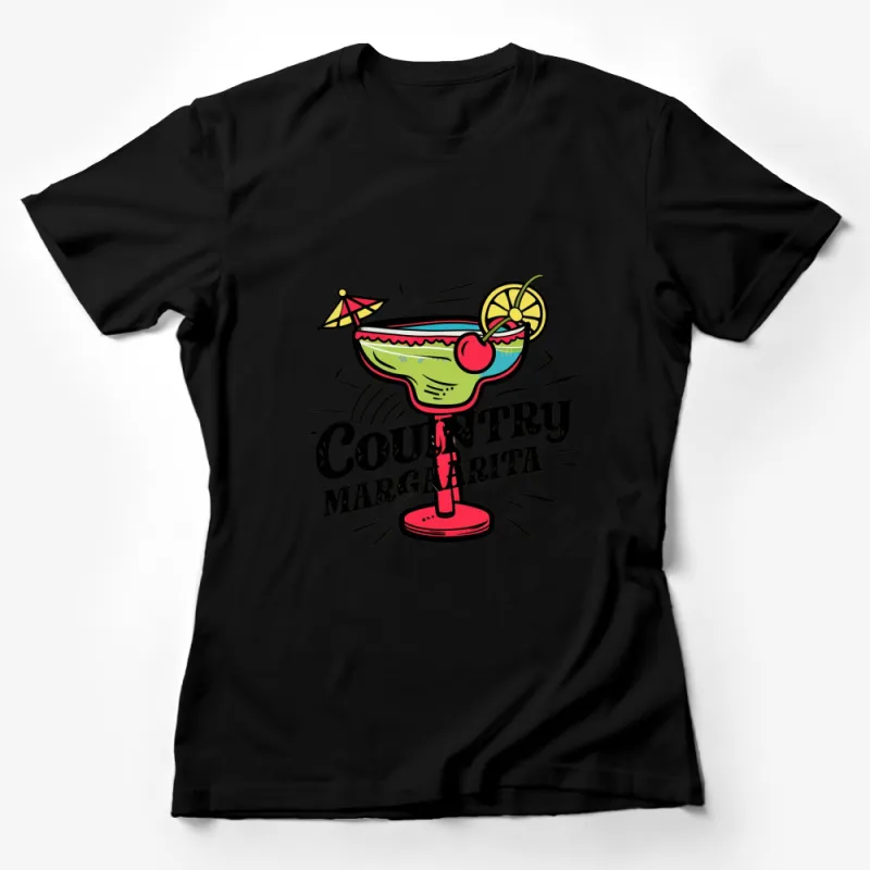 Country Margarita T-Shirt, Fun Summer Drink Graphic Tee, Colorful Cocktail Shirt, Party Wear Female T-Shirt