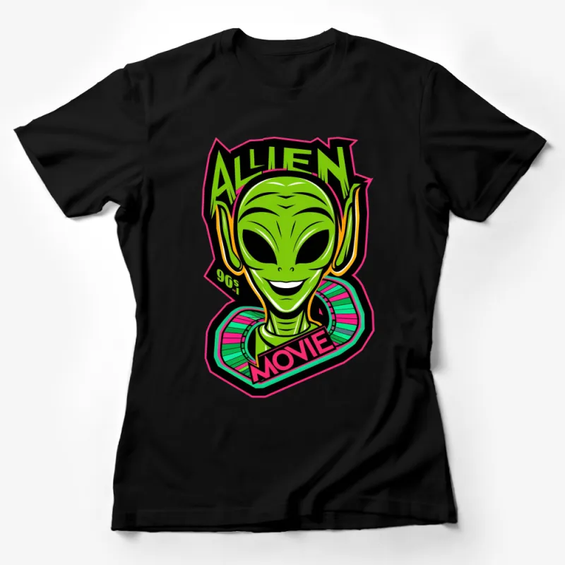 90s Alien Movie Graphic T-Shirt, Vintage Style Extraterrestrial Design, Urban Fashion Female T-Shirt