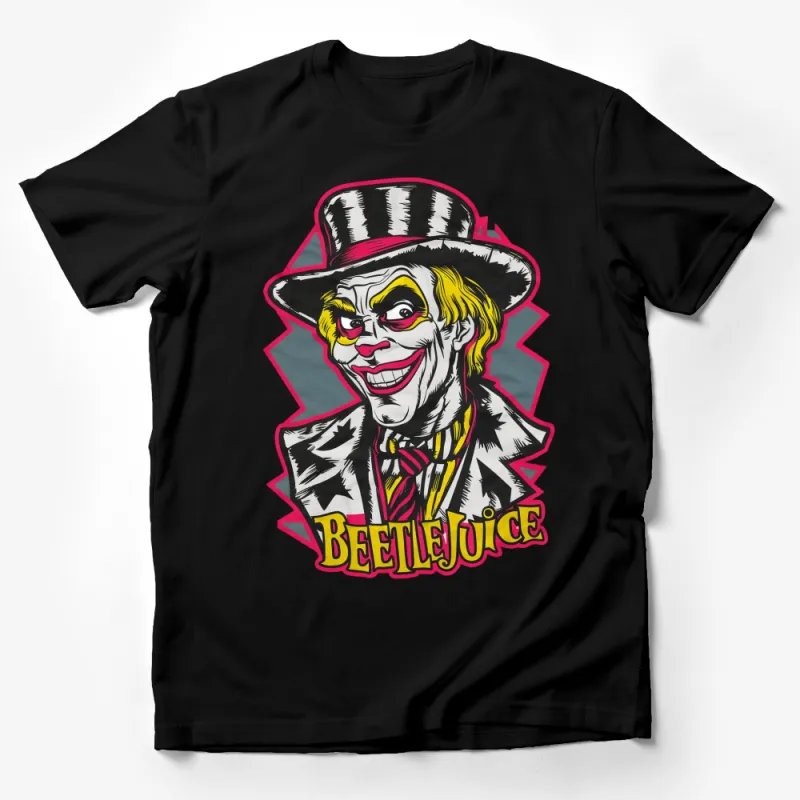 Beetlejuice Graphic T-Shirt, Bold Pop Art Style, Classic Movie Character Tee, Unique Gift for Movie Fans Male T-Shirt