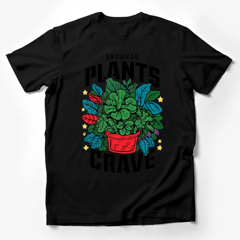 Brawndo Plants Crave Graphic T-Shirt, Colorful Botanical Design, Trendy Urban Apparel, Eco-Friendly Tee Male T-Shirt