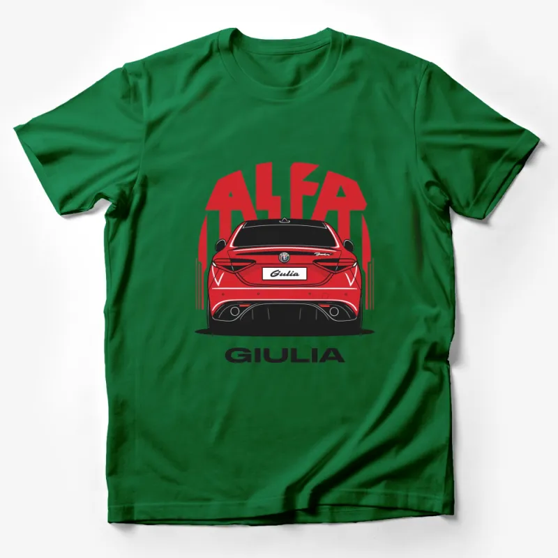 Alfa Romeo Giulia Graphic T-Shirt, Red Car Tee, Automotive Enthusiast Gift, Sports Car Illustration Tee, Unisex Shirt Male T-Shirt