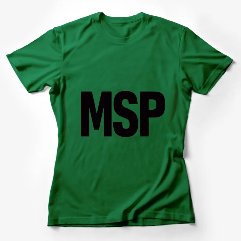 Minimalist MSP Black Logo T-Shirt, Unisex Graphic Tee, Bold Monochrome Design, Casual Style Top Female T-Shirt