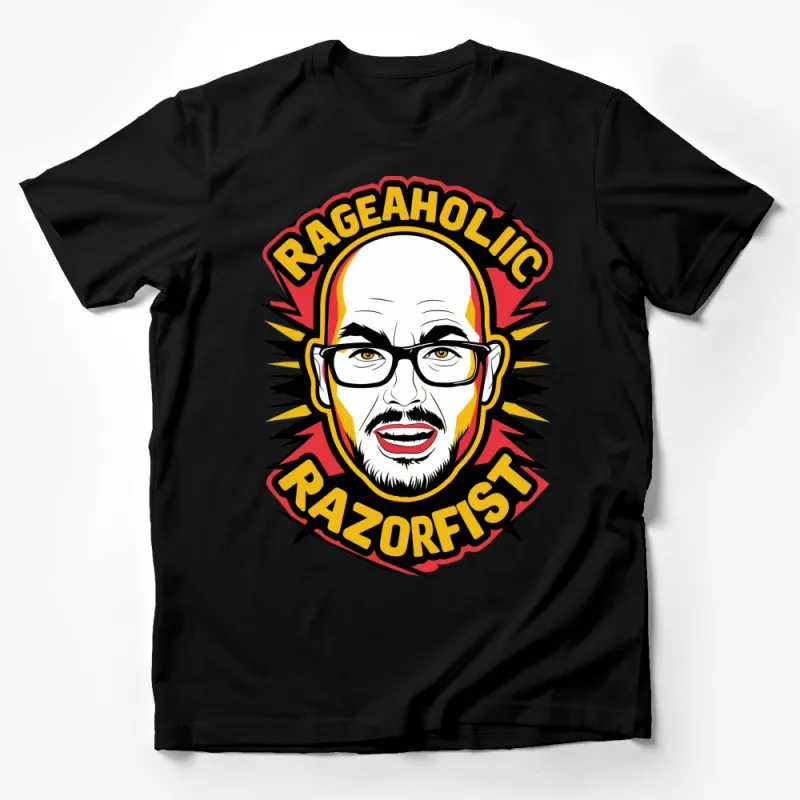 Rageaholic RazorFist Graphic T-shirt, Bold Colorful Statement Tee, Unique Graphic Design Shirt for Unisex Male T-Shirt