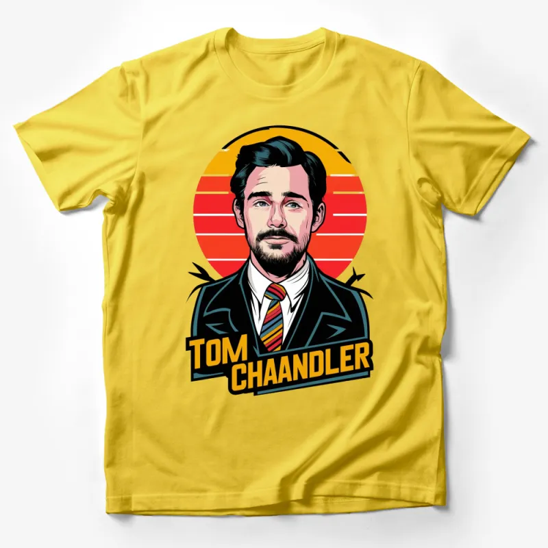 Vintage Style Tom Chaandler Portrait T-Shirt, Retro Comic Pop Art, Colorful Graphic Tee, Fashion Tops for All Male T-Shirt