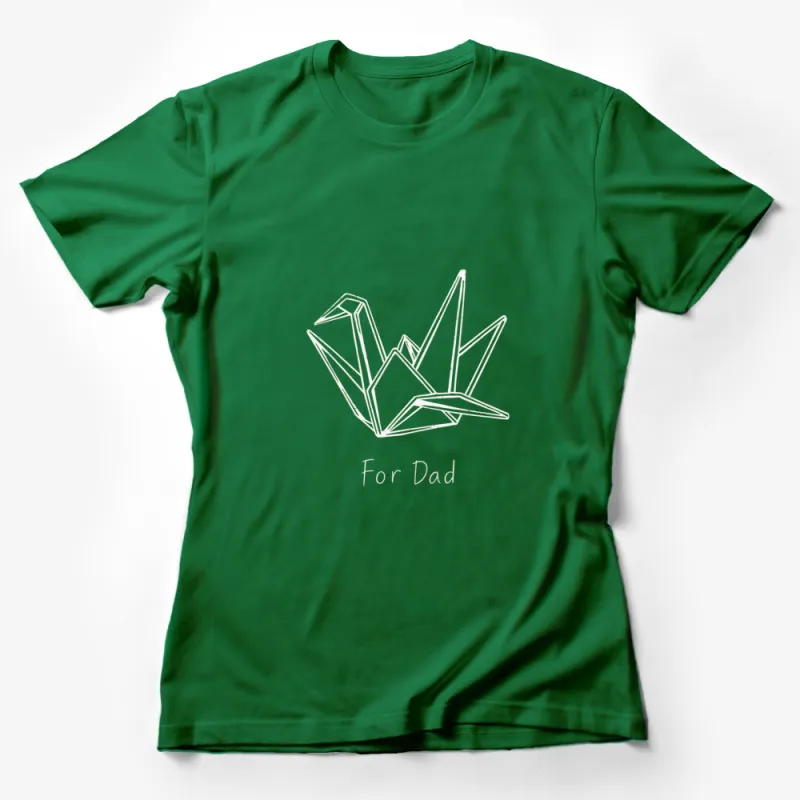 Unique Origami Crane For Dad Black T-Shirt, Perfect Father's Day Gift, Minimalist Design Female T-Shirt