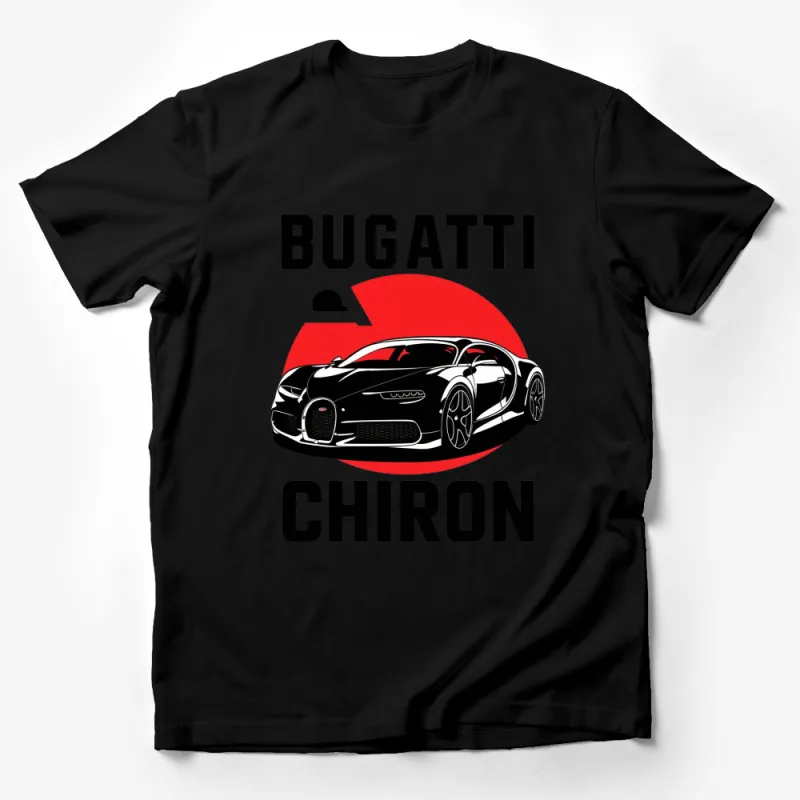 Bugatti Chiron Sports Car Graphic T-Shirt, Red and Black Car Enthusiasts Tee, Unisex Automotive Apparel Male T-Shirt