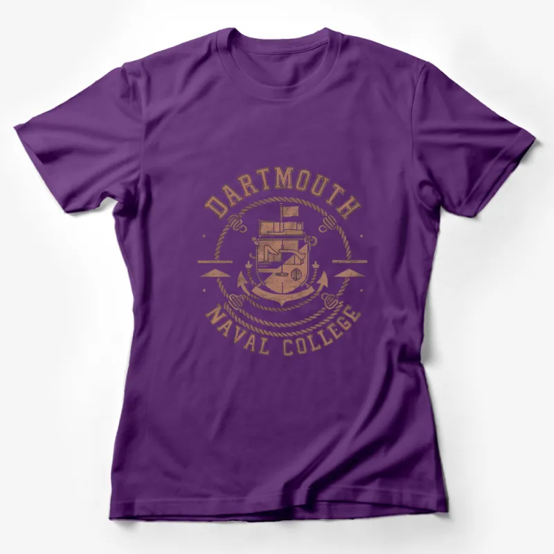 Dartmouth Naval College Vintage Logo T-Shirt, Classic Nautical Design Tee, Unisex Female T-Shirt