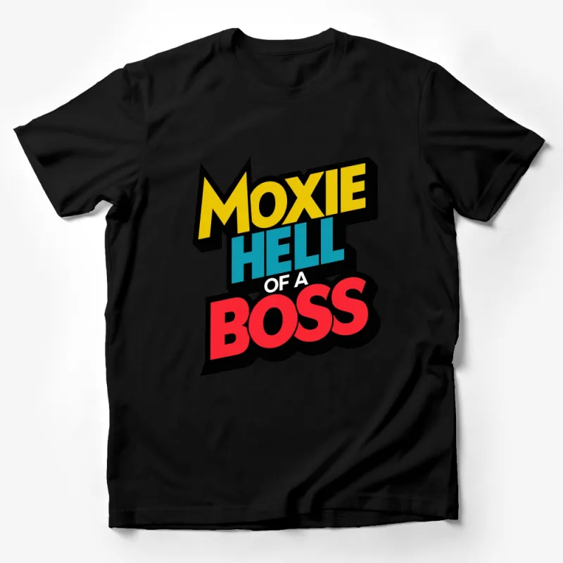 Bold Moxie Hell of a Boss Graphic T-Shirt, Colorful Unisex Tee, Retro Style Pop Culture Shirt Male T-Shirt