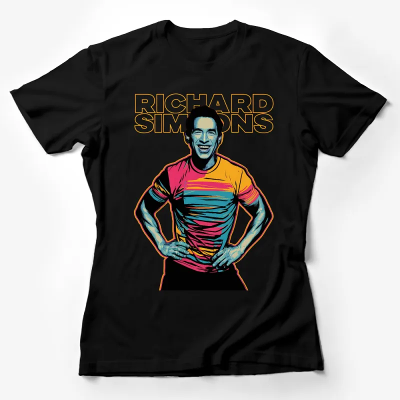 Richard Simmons Vintage Style Graphic Tee, Retro Fitness Celebrity Icon Colorful Shirt, Unique Gift Idea Female T-Shirt