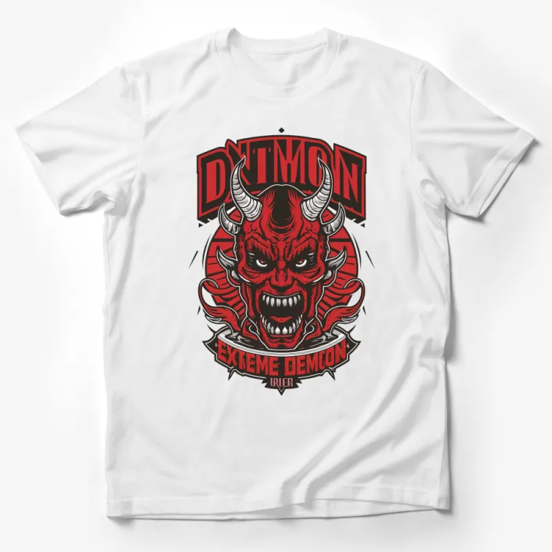 Extreme Demon Ruler Graphic T-Shirt, Bold Red and Black Design, Vintage Style, Unisex Tee Male T-Shirt