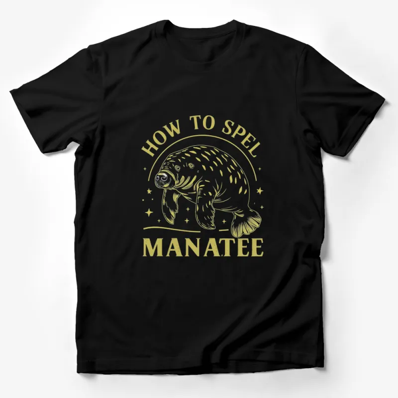 Funny Manatee T-Shirt, How to Spel Error, Cute Sea Cow Graphic Tee, Animal Humor Shirt Male T-Shirt