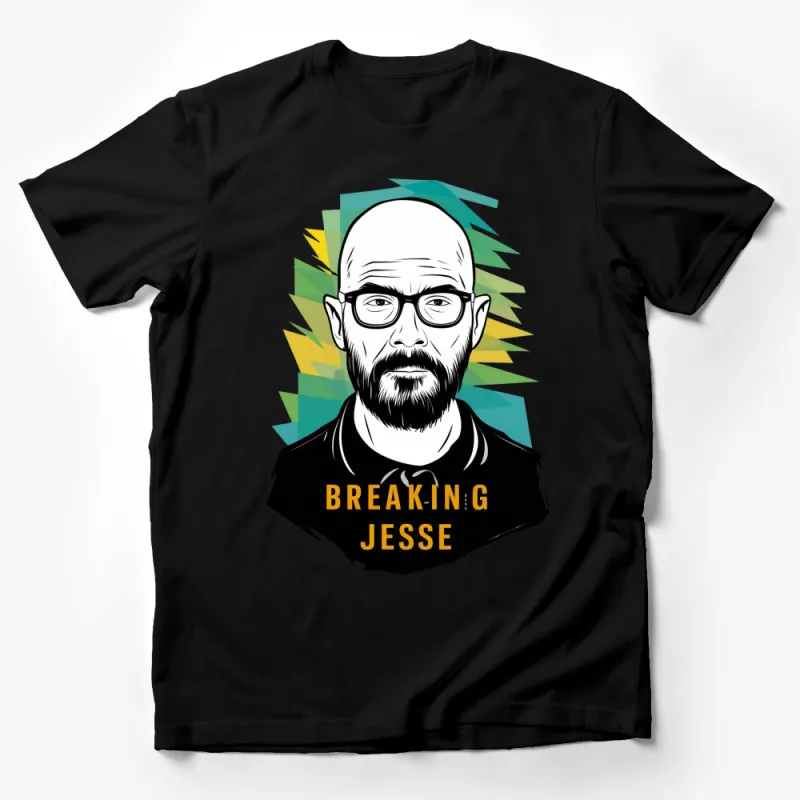 Breaking Jesse Cartoon Graphic T-Shirt, Bold Pop Art Style, Vibrant Fun Tee Male T-Shirt