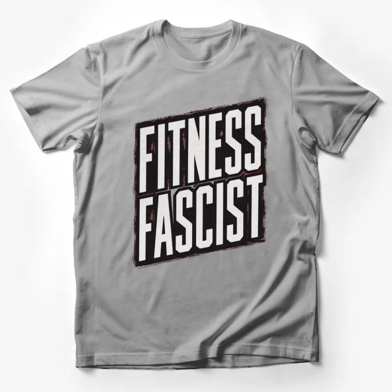 Fitness Fascist Bold Text Black and White Graphic T-Shirt, Athletic Statement Tee, Unisex Gym Wear Male T-Shirt