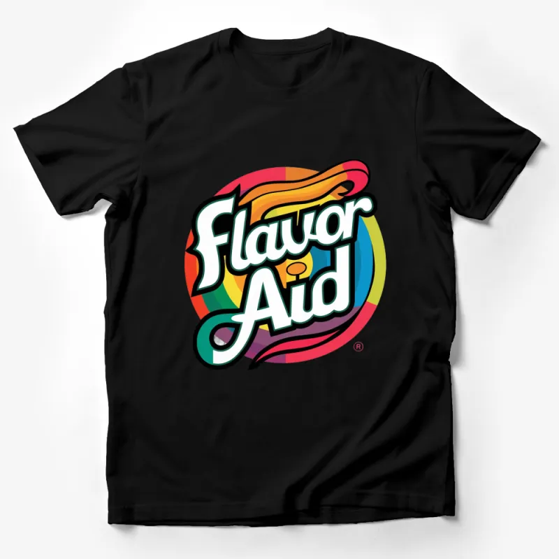 Retro Flavor Aid Logo T-Shirt, Vintage Beverage Brand Tee, Colorful 90s Style Shirt, Unisex Adult Clothing Male T-Shirt