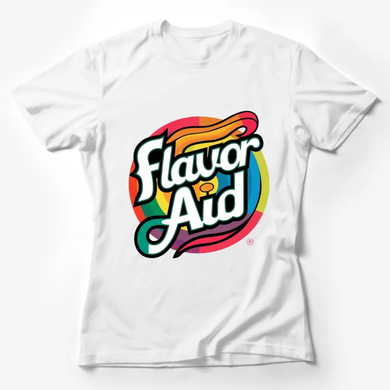 Retro Flavor Aid Logo T-Shirt, Vintage Beverage Brand Tee, Colorful 90s Style Shirt, Unisex Adult Clothing Female T-Shirt