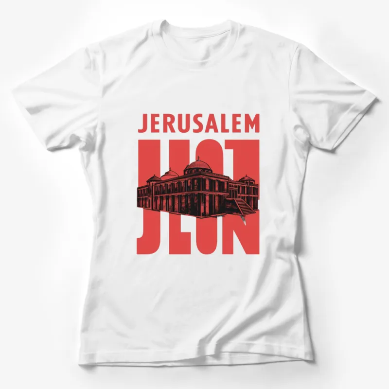 Vintage Jerusalem Icon T-Shirt, Red Graphic Dome of Rock Unisex Tee Female T-Shirt