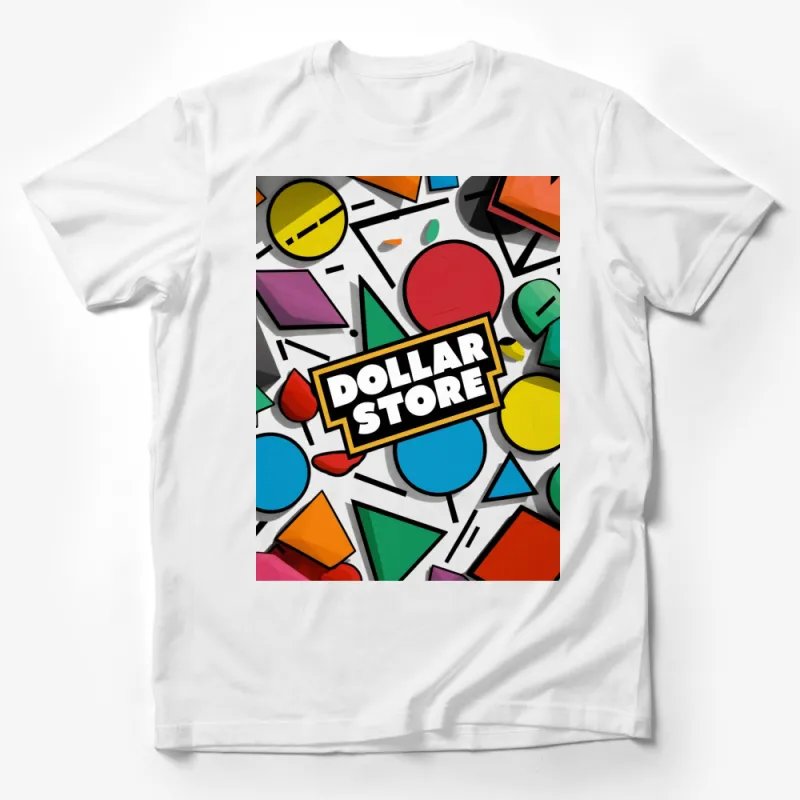 Colorful Dollar Store Pop Art Style T-Shirt, Vibrant Graphic Tee, Unisex Fashion Top Male T-Shirt