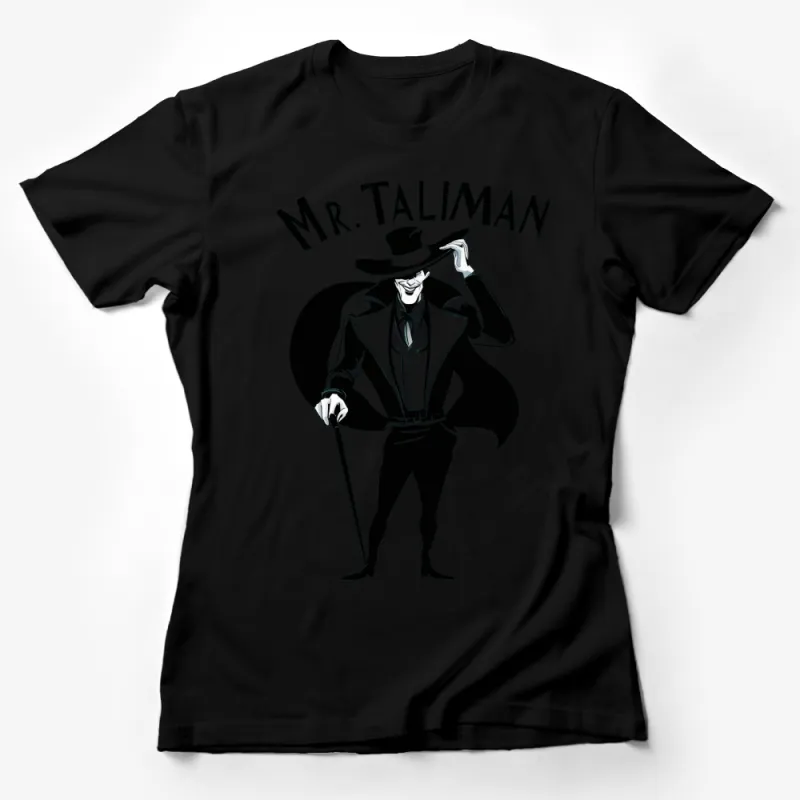 Mr. Taliman Vintage Style Graphic T-Shirt, Elegant Gentleman with Hat and Cane Design, Unique Fashion Tee Female T-Shirt