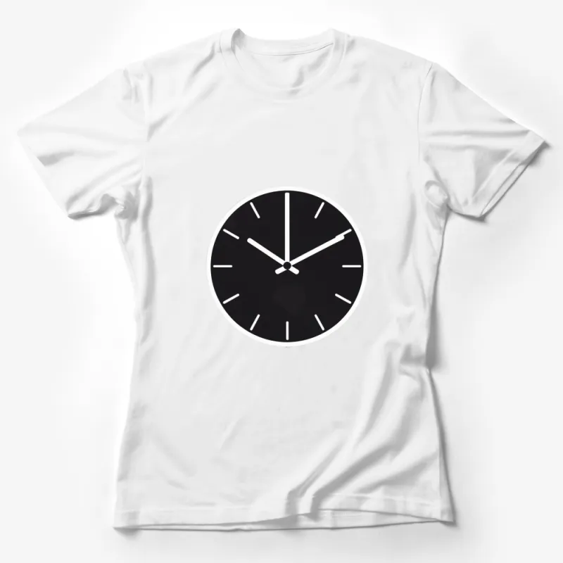 Minimalist Black and White Clock Design T-Shirt, Unisex Graphic Tee, Time Concept Apparel Female T-Shirt