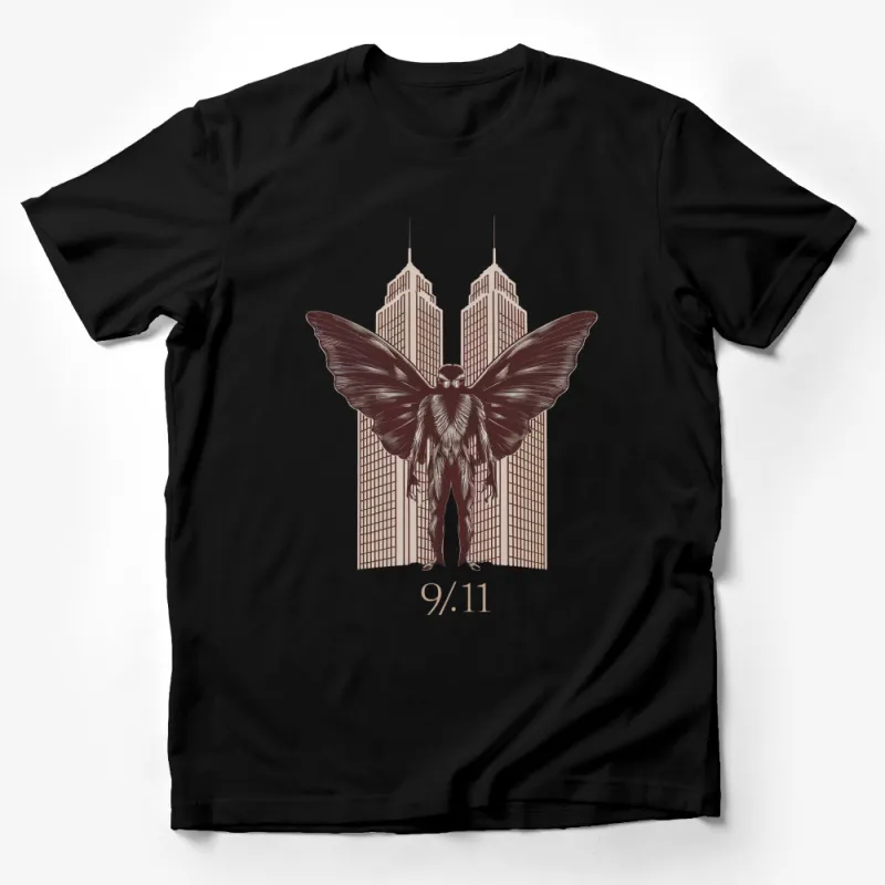 Angel Wings and Twin Towers Graphic Tee, Memorial Design, Artistic 9/11 Tribute, Unisex T-Shirt Male T-Shirt