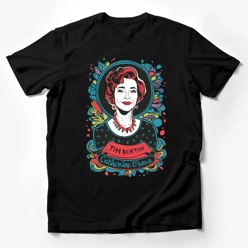 Catherine O'Hara Tim Burton Inspired T-Shirt, Colorful Vintage Style Graphic Tee, Unique Pop Culture Apparel Male T-Shirt