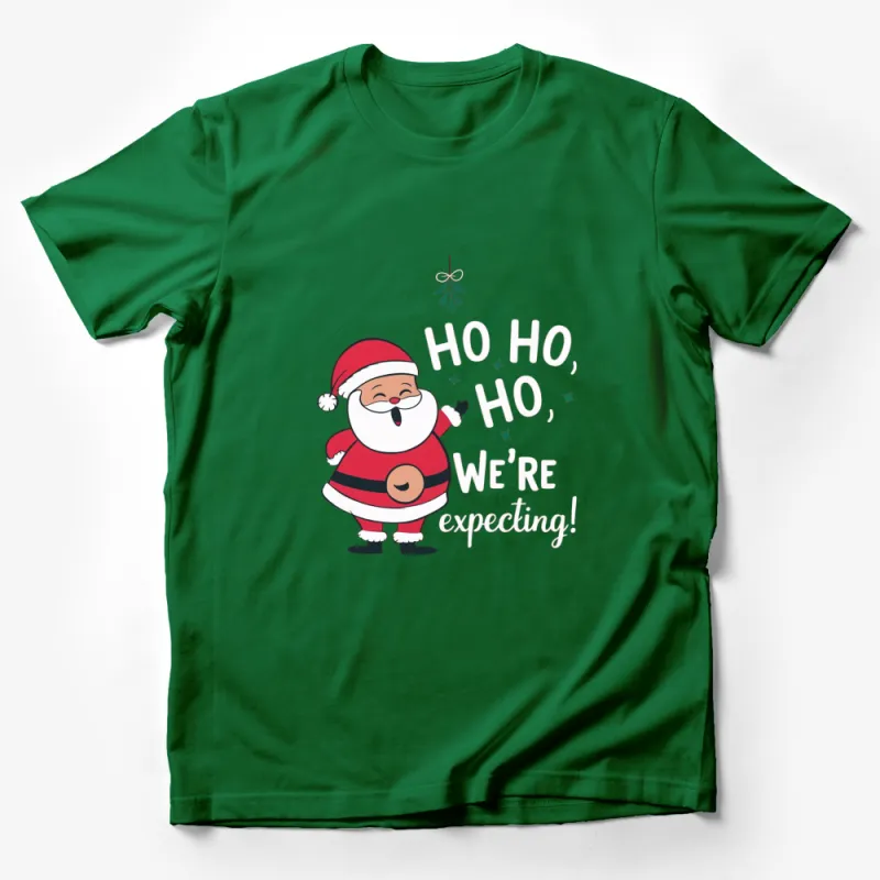 Cute Expecting Santa Christmas T-Shirt, Funny Pregnancy Announcement Tee, Holiday Maternity Gift Male T-Shirt