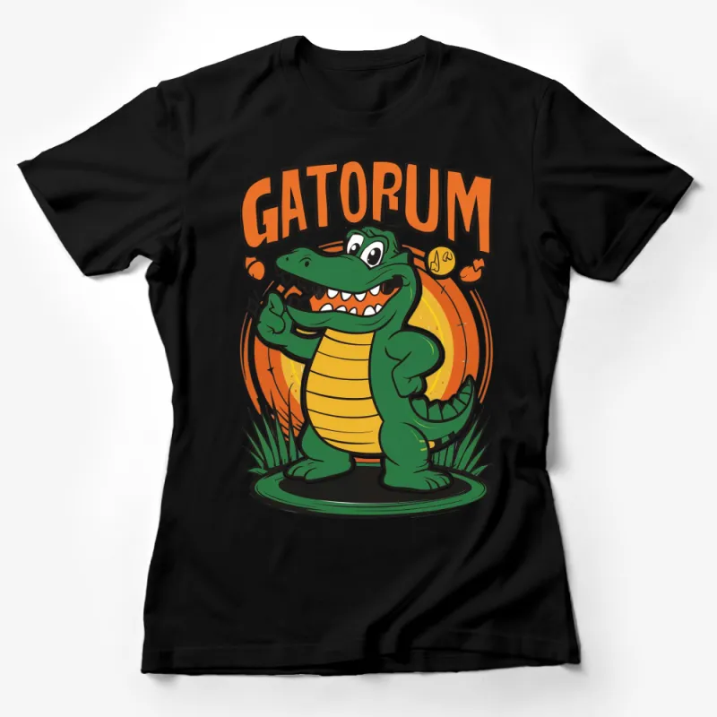 Cartoon Alligator T-Shirt, Fun Gator Graphic Shirt for All Ages, Unique Gift Idea Female T-Shirt