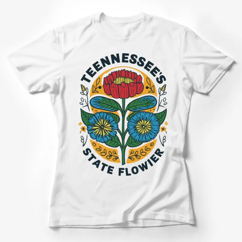 Tennessee State Flower Graphic T-Shirt, Colorful Iris Floral Design, Unisex Casual Tee for All Ages Female T-Shirt