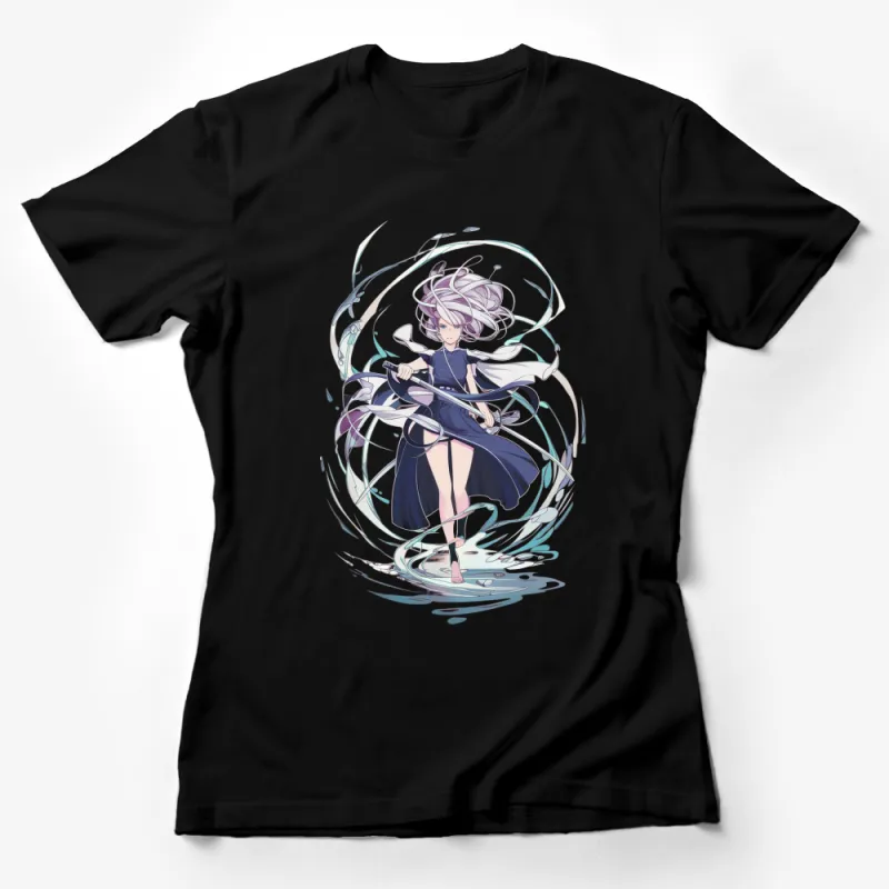 Anime Girl T-Shirt, Elegant Fantasy Warrior Design, Cool and Stylish, Perfect for Casual Wear Female T-Shirt