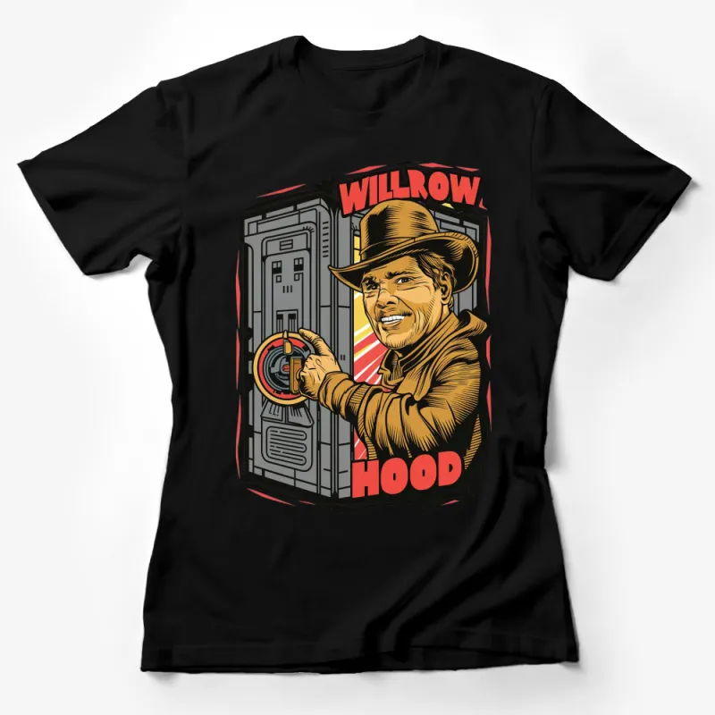 Willrow Hood Retro T-Shirt, Vintage Sci-Fi Graphic Tee, Unique Movie Inspired Design, Unisex Top Female T-Shirt