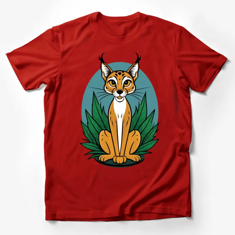 Lynx Graphic T-Shirt, Bold Cartoon Wild Cat Design, Vibrant Nature Inspired Unisex Tee Male T-Shirt