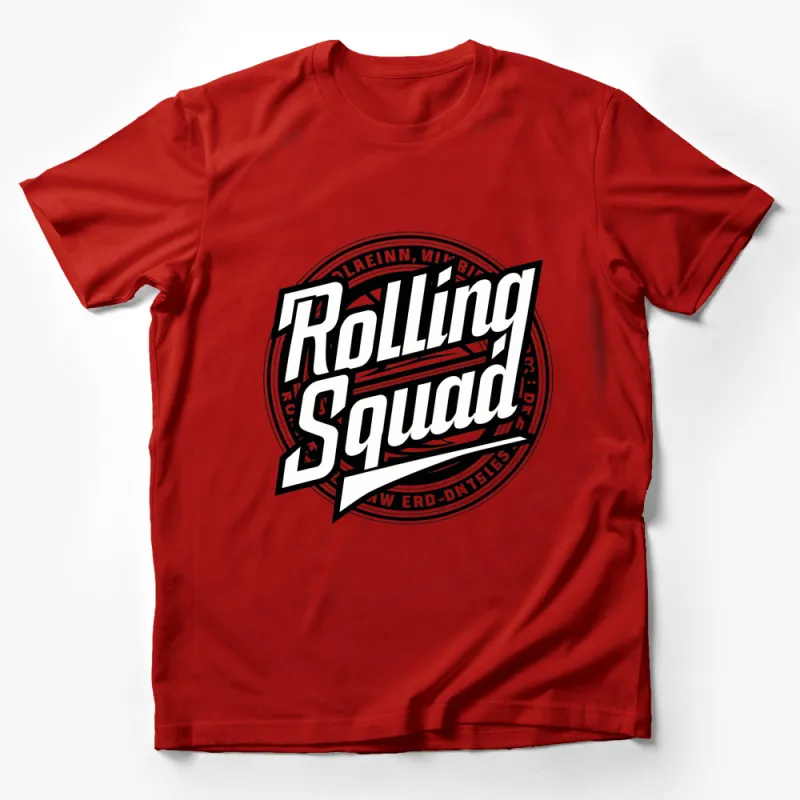 Rolling Squad Vintage Circle Logo T-Shirt, Classic Black and White Tee, Unisex Graphic Shirt Male T-Shirt