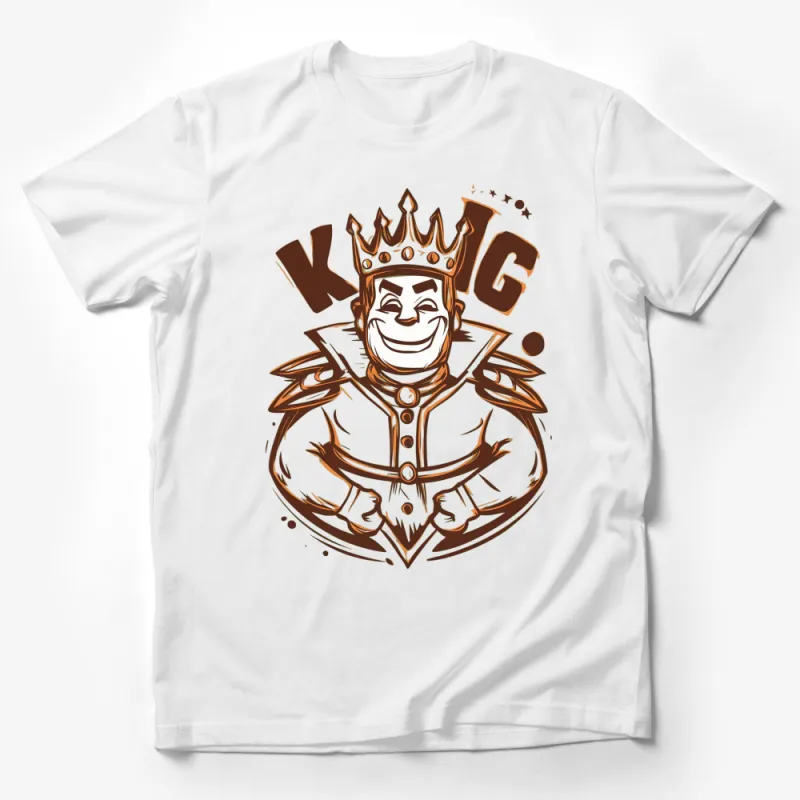 King Cartoon Character T-Shirt, Royal Crown Graphic Tee, Men's and Women's Casual Wear Male T-Shirt