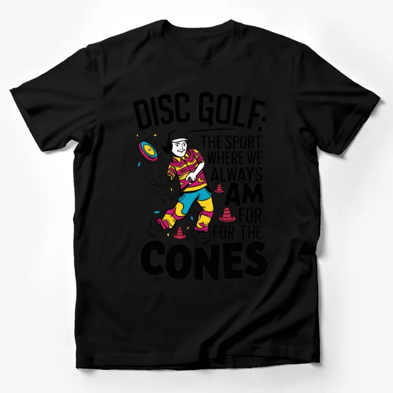 Disc Golf Themed T-Shirt, Colorful Sports Tee, Fun Disc Golf Apparel, Unisex Gift Male T-Shirt