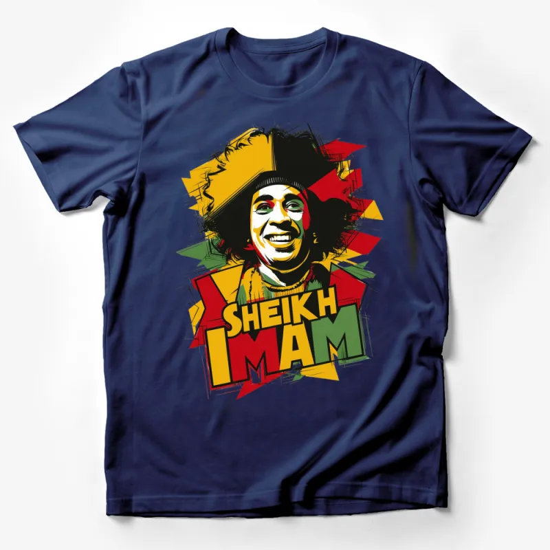 Colorful Sheikh Imam Portrait T-Shirt, Retro Egyptian Artist Graphic Tee, Vintage Pop Art Style Shirt Male T-Shirt