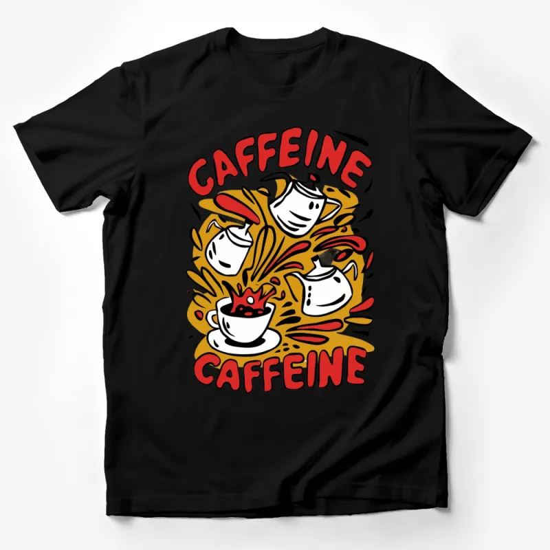 Caffeine Lovers T-Shirt, Coffee Enthusiast, Colorful Barista Gift, Unisex Graphic Tee Male T-Shirt