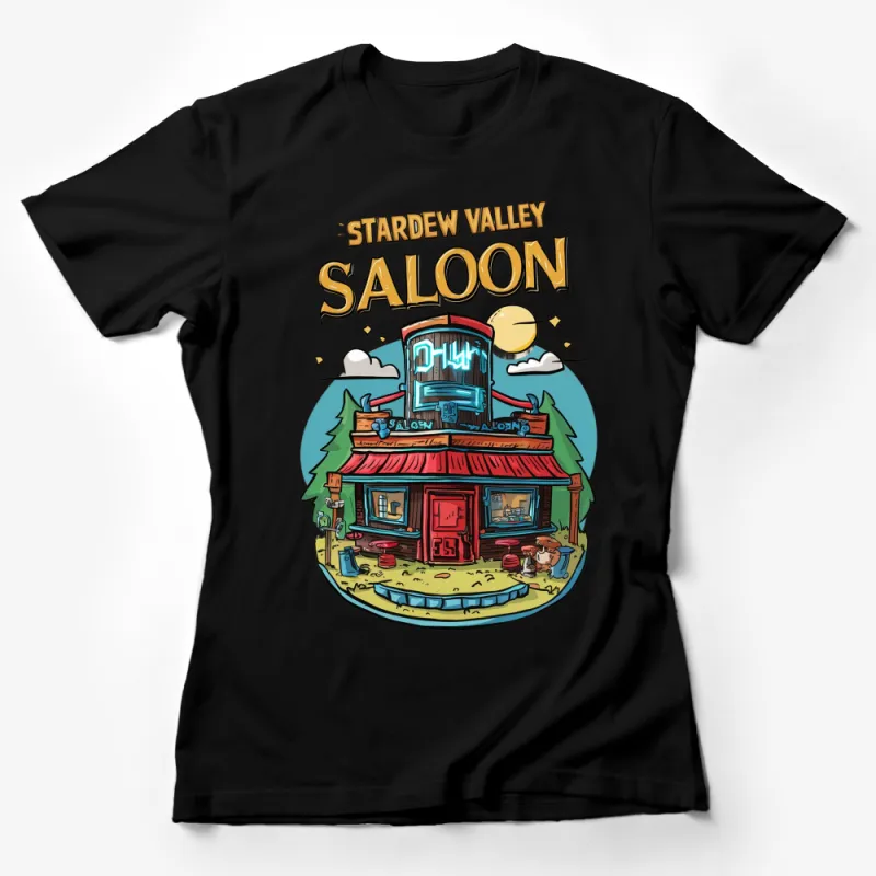 Stardew Valley Saloon Inspired Graphic T-Shirt, Cool Gamer Tee, Unique Gift for Gamers Female T-Shirt